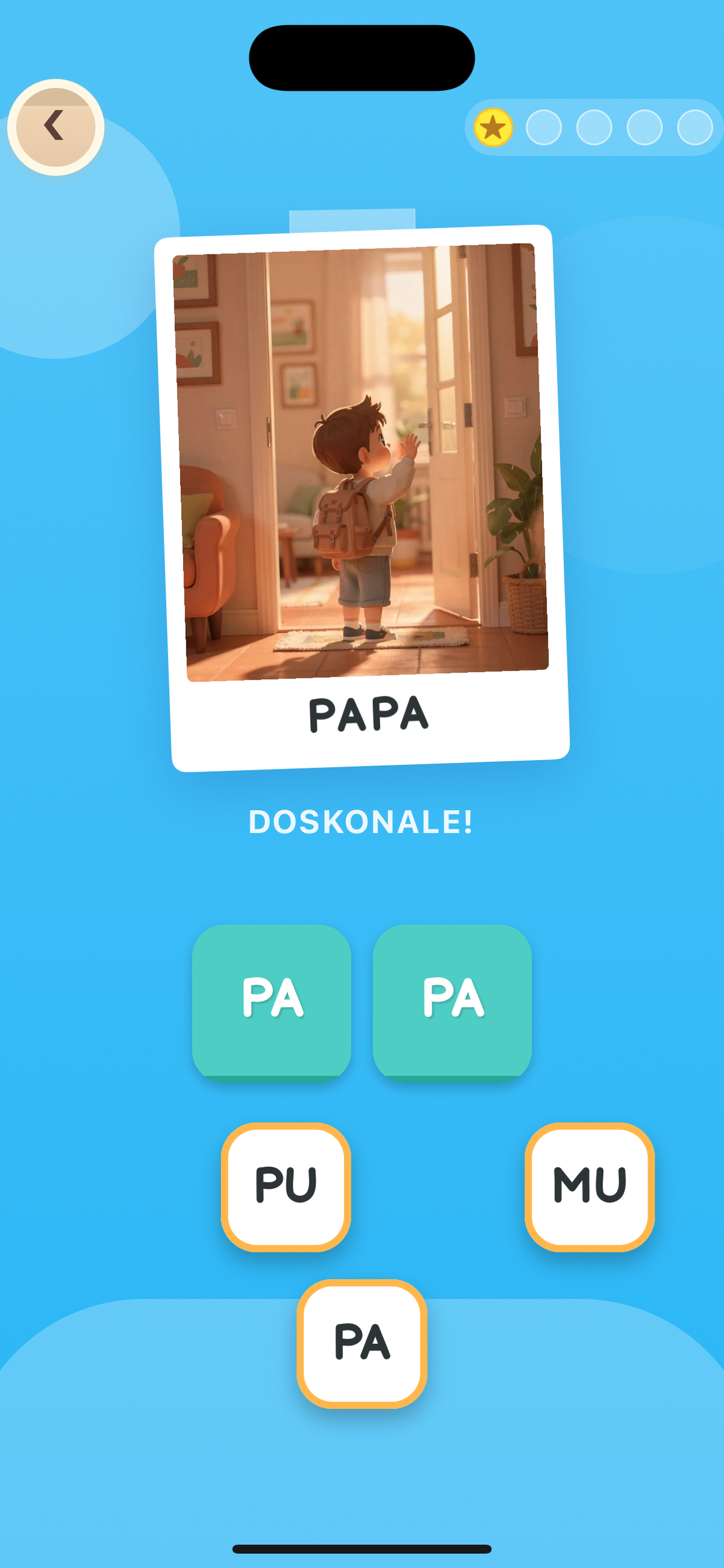 Układanie wyrazów z sylab z kolorowymi ilustracjami